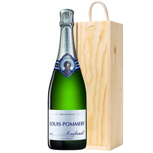 Louis Pommery Brut English Sparkling75cl In Pine Wooden Gift Box